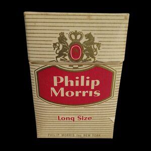 Vintage 50's Philip Morris Cigarettes Pack Empty Long Size with STAMP No Warning